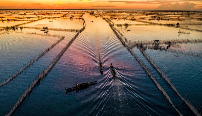 Discovering magnificent sunrise of Chuon lagoon in Thua Thien Hue - ảnh 1