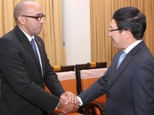 Canciller vietnamita recibe al embajador de Cuba - ảnh 1