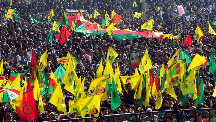 Manifestación en Alemania pidiendo fin de conflictos en el Sureste de Turquía - ảnh 1