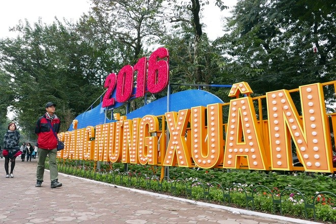 Hanoi recibe el Tet con flores y luces brillantes  - ảnh 1