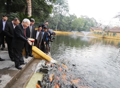 Líder partidista rinde homenaje al presidente Ho Chi Minh - ảnh 1