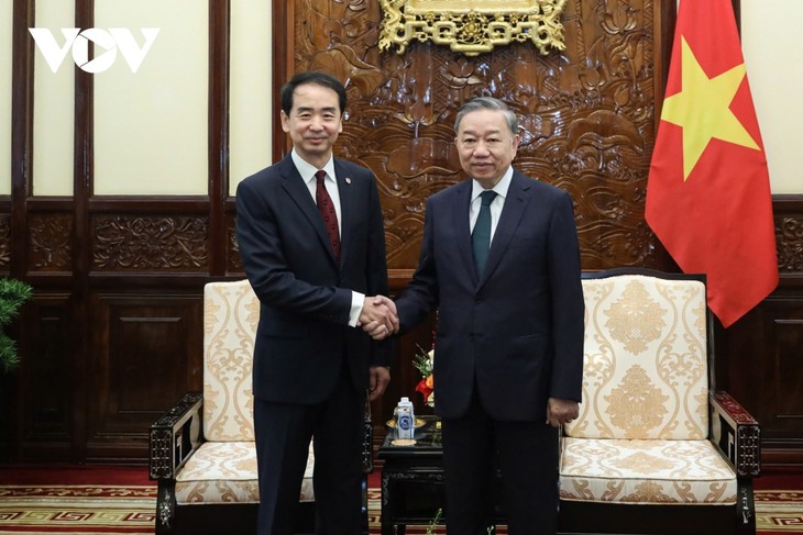 Máximo dirigente de Vietnam recibe a nuevos embajadores - ảnh 1