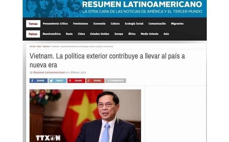 Medio argentino enaltece la política exterior de Vietnam  - ảnh 1