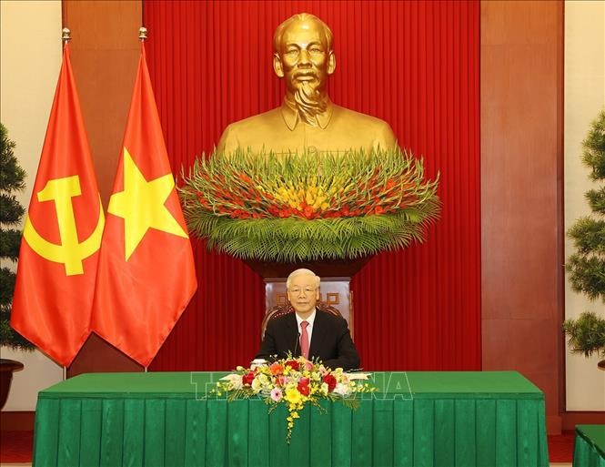 Nguyên Phu Trong et Xi Jinping échangent des vœux pour le Nouvel An lunaire - ảnh 1