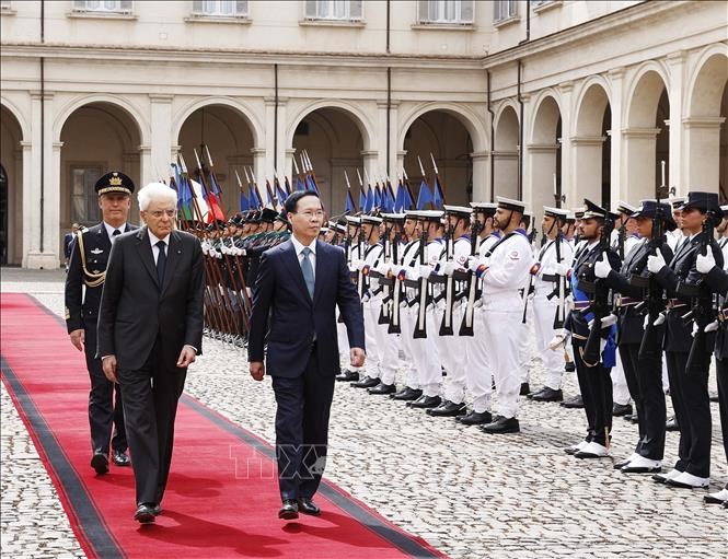 Sergio Matarella préside la cérémonie d’accueil en l’honneur de Vo Van Thuong - ảnh 1