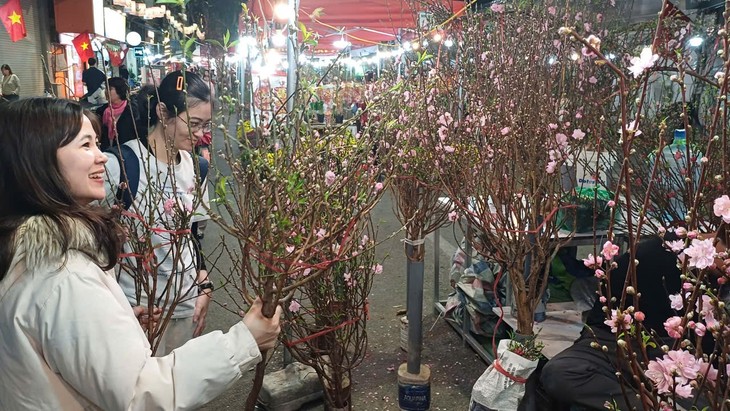 Le marché aux fleurs du vieux quartier à Hanoi pour le Têt - ảnh 1