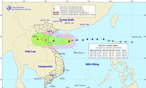 Bão Sơn Tinh vào vùng biển Thanh Hóa - Quảng Bình gây mưa rất to và kéo dài đến 20/07 - ảnh 1