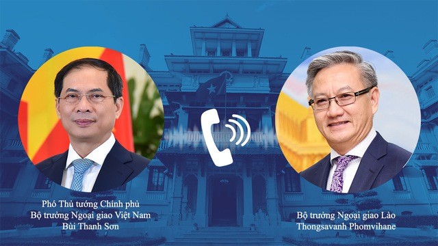 Phó Thủ tướng, Bộ trưởng Ngoại giao Bùi Thanh Sơn hội đàm trực tuyến với Bộ trưởng Ngoại giao Lào Thongsavanh Phomvihane - ảnh 1