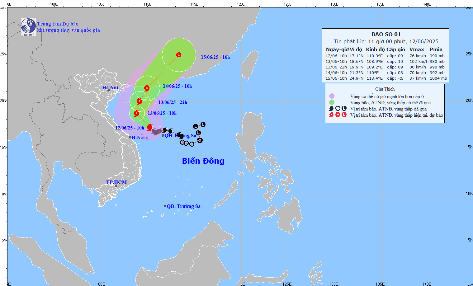 Bão số 1 trên Biển Đông mạnh lên, Bắc Bộ và Trung Bộ có mưa lớn - ảnh 1