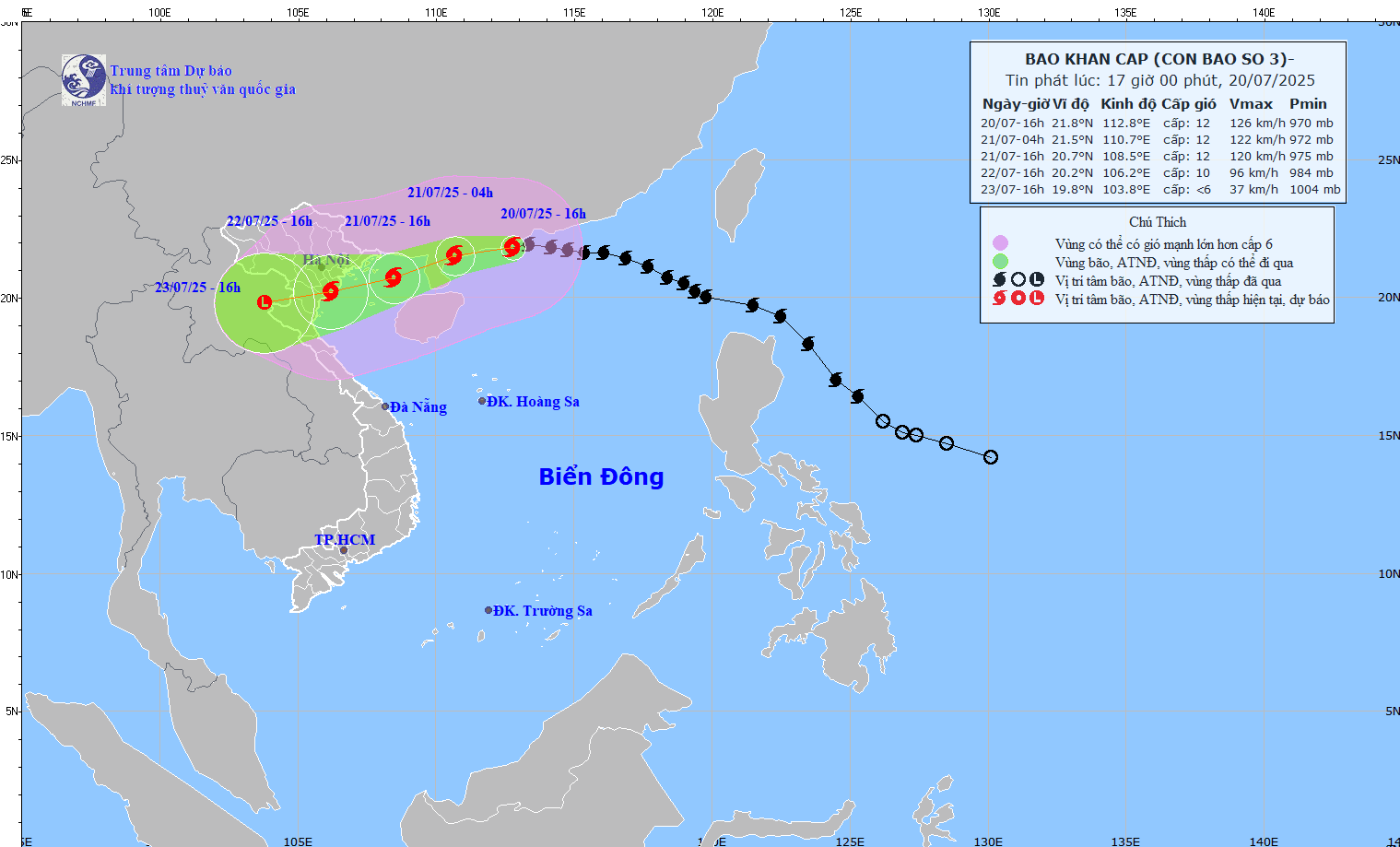 Bão số 3 đang ở khu vực Bắc Biển Đông, cách Hải Phòng-Quảng Ninh 560km - ảnh 1