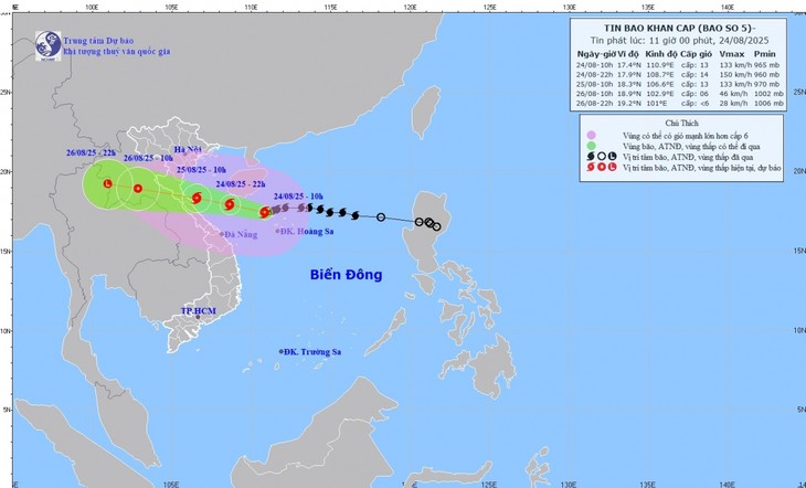 Bão số 5 mạnh cấp 13, giật cấp 16: Cảnh báo rủi ro cấp 4 vùng ven biển Bắc Trung Bộ - ảnh 1