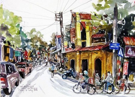 ภาพวาดถนนฮานอยจากอดีตสู่ปัจจุบัน - ảnh 4