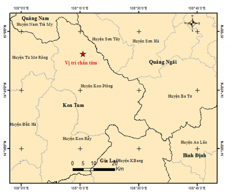 Four minor quakes subsequently hit Kon Tum in two hours - ảnh 1