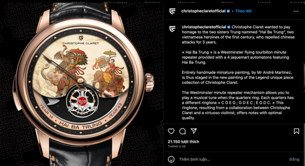 Hai Ba Trung - Vietnamese heroines featured on luxury Swiss watch - ảnh 1