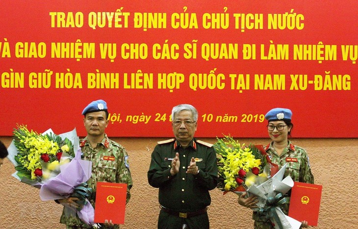 Thêm 2 sĩ quan đi làm nhiệm vụ gìn giữ hòa bình tại Phái bộ Nam Sudan - ảnh 1