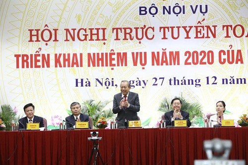 Hội nghị trực tuyến toàn quốc triển khai nhiệm vụ năm 2020 của ngành Nội vụ - ảnh 1