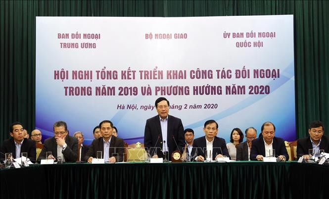 Triển khai công tác đối ngoại năm 2020 giữa Bộ Ngoại giao, Ban Đối ngoại Trung ương và Ủy ban Đối ngoại Quốc hội - ảnh 1