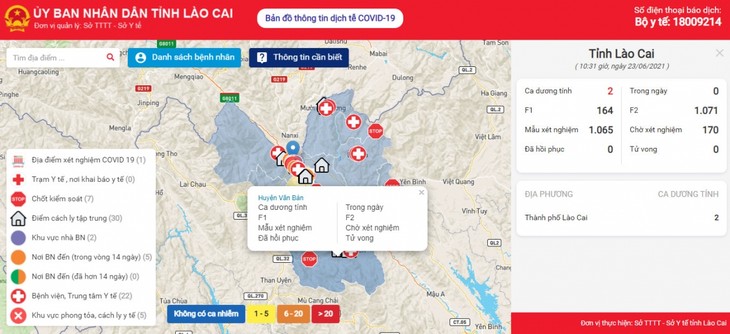 Lào Cai ra mắt Bản đồ thông tin dịch tễ COVID-19 - ảnh 1
