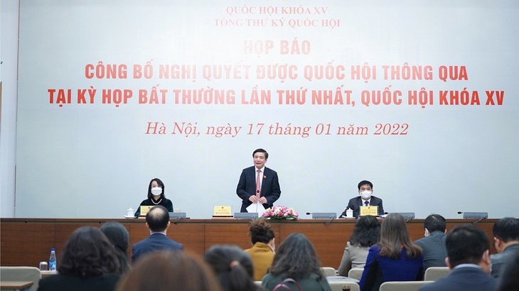 Công bố 4 Nghị quyết được Quốc hội thông qua tại Kỳ họp bất thường lần thứ nhất - ảnh 1