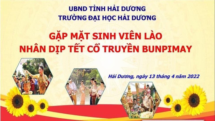 Đại học Hải Dương gặp mặt, tặng quà sinh viên Lào nhân dịp Bunbimay - ảnh 1