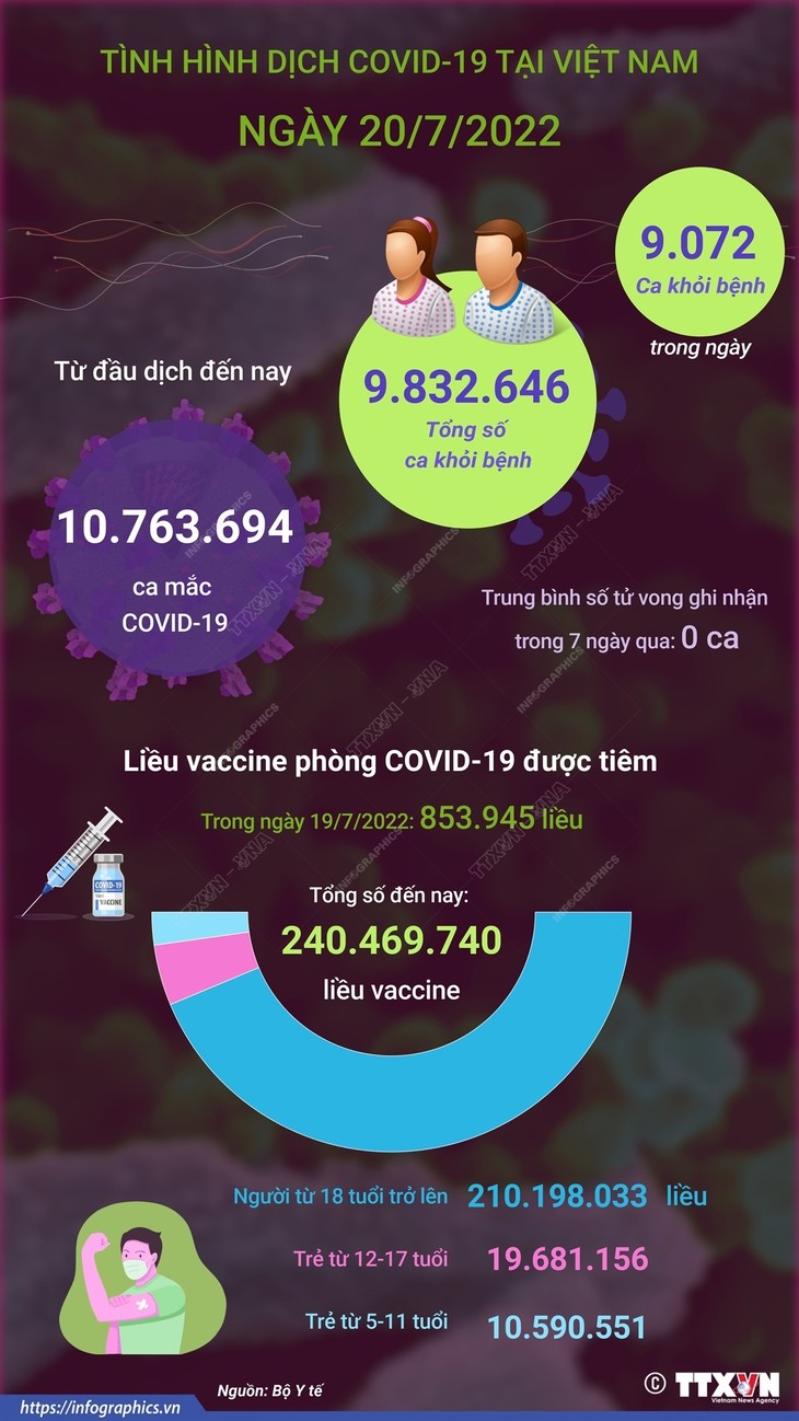 Ngày 20/7 Việt Nam có 1.161 ca mắc COVID-19, không có ca tử vong - ảnh 1