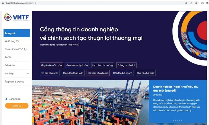 Vận hành Cổng thông tin doanh nghiệp về chính sách tạo thuận lợi thương mại - ảnh 1