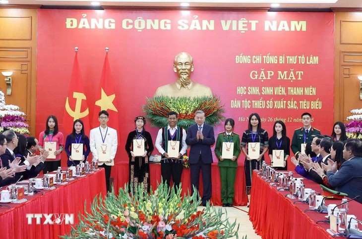 Tổng Bí thư Tô Lâm gặp mặt học sinh, sinh viên, thanh niên dân tộc thiểu số tiêu biểu - ảnh 1