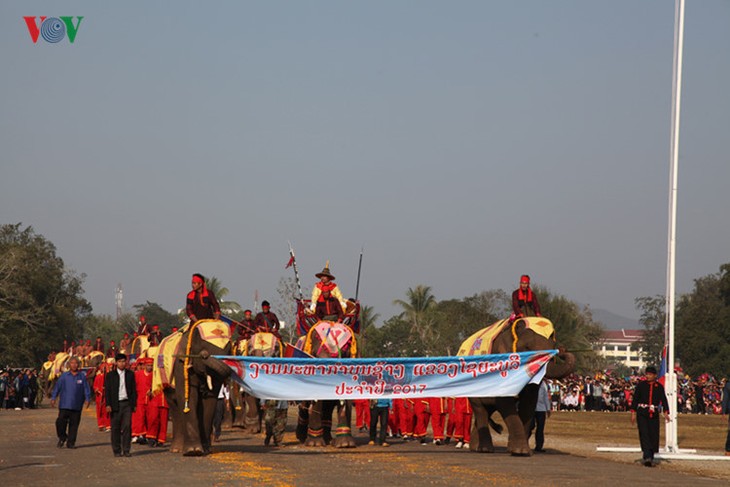 ງານມະຫາກຳບຸນຊ້າງໄຊຍະບູລີ 2017 ທີ່ເປັນເອກະລັກສະເພາະຂອງລາວ - ảnh 7