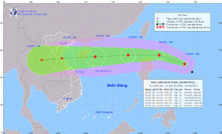 Bão Kompasu gần Biển Đông, nhiều khu vực có mưa to - ảnh 1