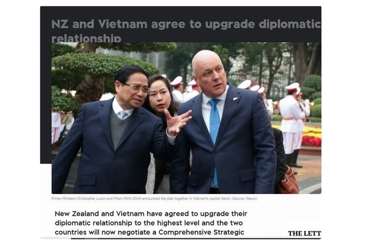 สื่อนิวซีแลนด์รายงานข่าวเกี่ยวกับการที่เวียดนามและนิวซีแลนด์ยกระดับความสัมพันธ์ขึ้นเป็นหุ้นส่วนยุทธศาสตร์ในทุกด้าน - ảnh 1