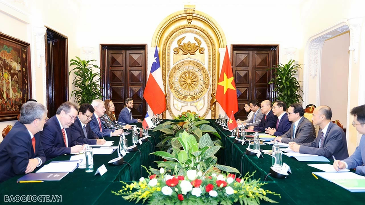 Foreign Minister holds talks with Chilean counterpart - ảnh 1