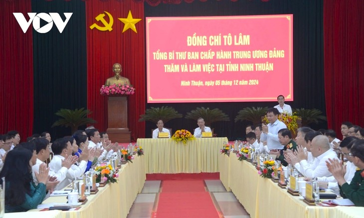 Party chief urges Ninh Thuan to prepare to restart nuclear power plant project - ảnh 1