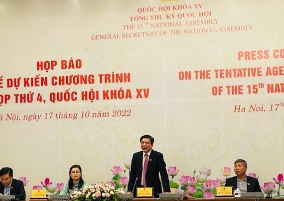 Họp báo chương trình Kỳ họp thứ 4, Quốc hội khóa XV - ảnh 1