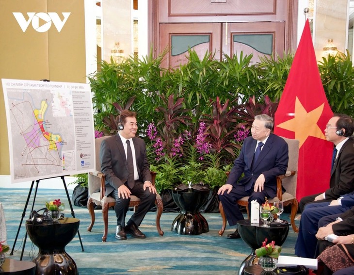 Secretario General del Partido de Vietnam se reúne con líderes empresariales de Singapur - ảnh 2