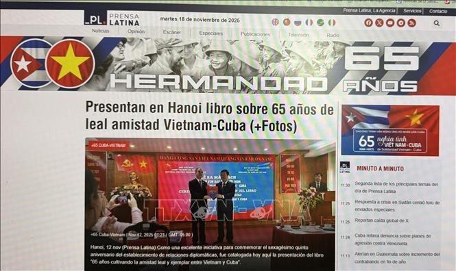Prensa Latina estrena sección de noticias por 65 años de relaciones Cuba-Vietnam - ảnh 1