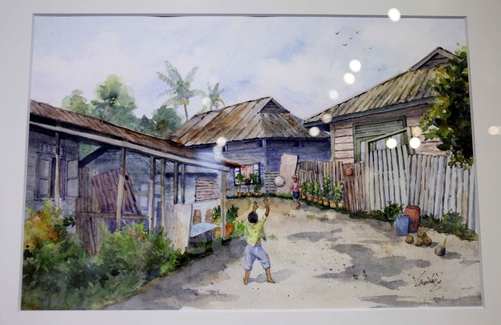 ความงามของทัศนียภาพของประเทศสิงคโปร์ผ่านภาพวาดสีน้ำ - ảnh 2