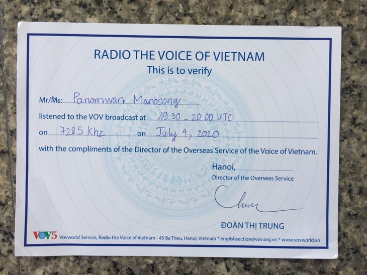 ขอขอบคุณครับสำหรับQSL CARD ผมได้รับเรียบร้อยนะครับ. ผมจะรับฟังต่อไปนะครับ - ảnh 3