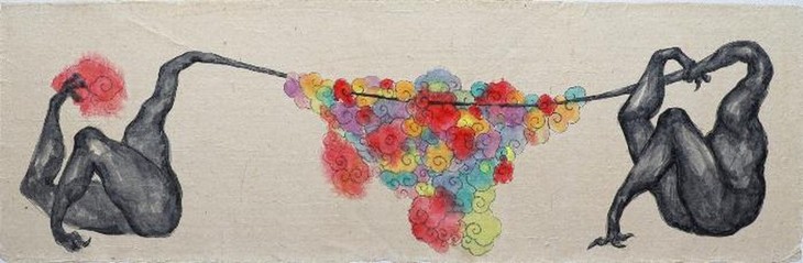 Ausstellung für Werke aus Lack und Papier  - ảnh 1