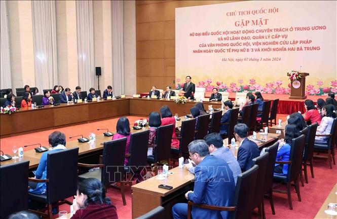 Der Parlamentspräsident beglückwünscht hauptamtliche Parlamentarierinnen - ảnh 1