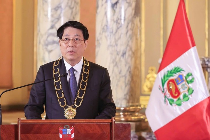 Staatspräsident Luong Cuong mit peruanischem Sonnenorden mit Großkreuz geehrt - ảnh 1