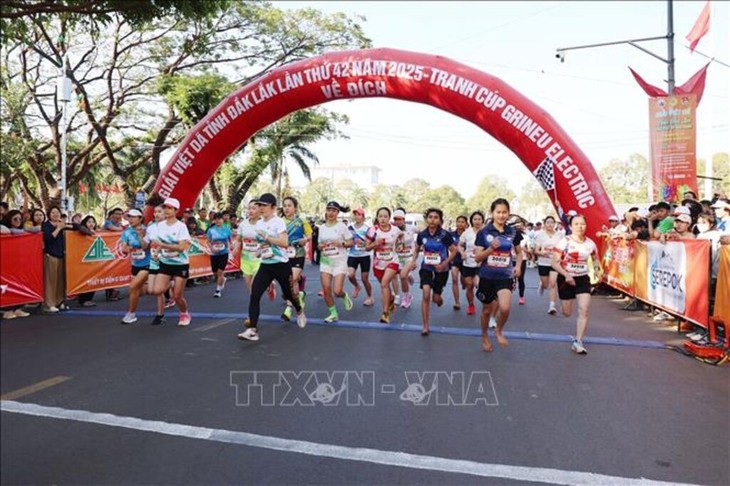 Fast 1000 Sportler nehmen am Laufturnier zum 50. Jahrestag des Buon-Ma-Thuot-Sieges teil - ảnh 1