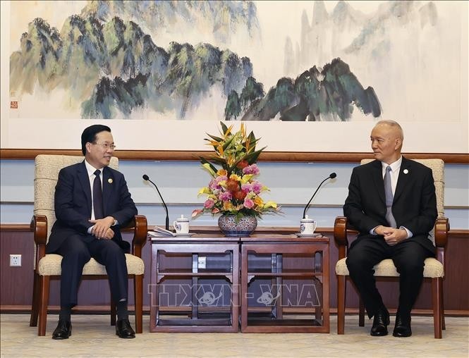 President meets Chinese Politburo member Cai Qi - ảnh 1