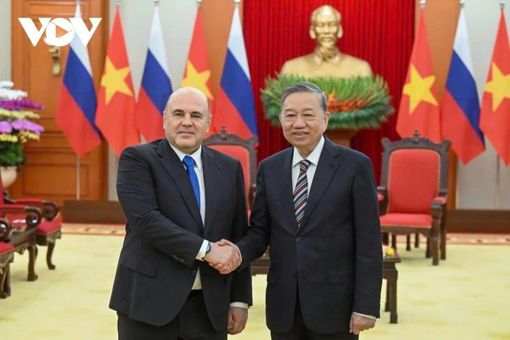 Party leader, top legislator receive Russian PM - ảnh 1