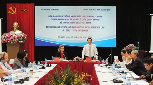 Forum über “Einheitlichkeit zwischen Gesetz zur Bekämpfung der Korruption und der betroffenen Gesetzen - ảnh 1