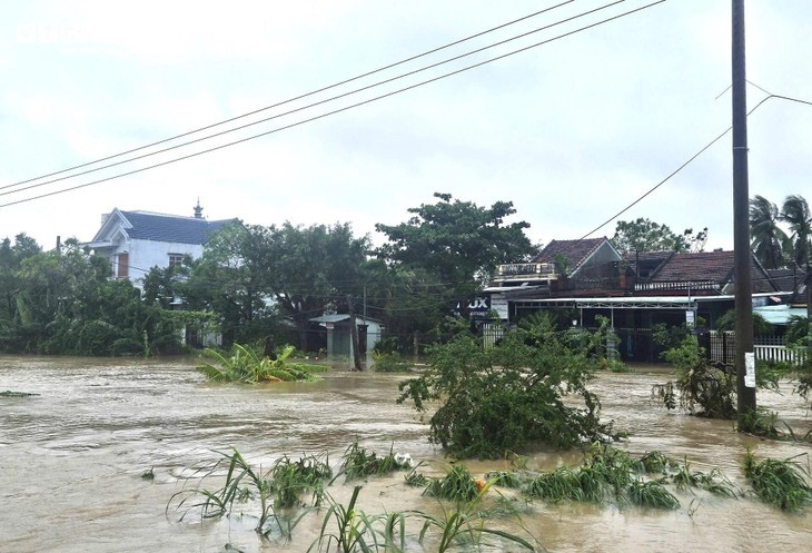 ລວມພາບສະພາບຝົນຕົກນ້ຳຖ້ວມຢູ່ພາກກາງຕອນໃຕ້: ເຮືອນນັບໝື່ນຫຼັງຖືກນ້ຳຖ້ວມ, ປະຊາຊົນຕ້ອງມ້າງຫຼັງຄາອອກເພື່ອຂຶ້ນໄປຂໍຄວາມຊ່ວຍເຫຼືອ - ảnh 13