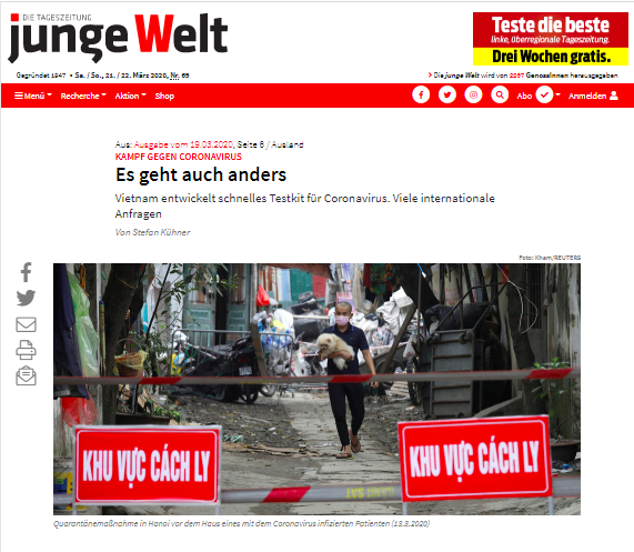 Periódico alemán elogia trabajo de control de Covid-19 en Vietnam - ảnh 1