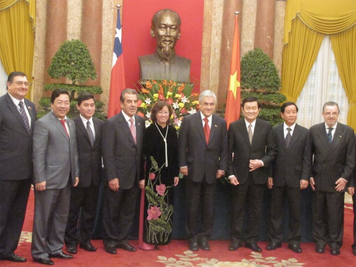 Presidentes de Vietnam y Chile consolidan relaciones y proyectos futuros - ảnh 1