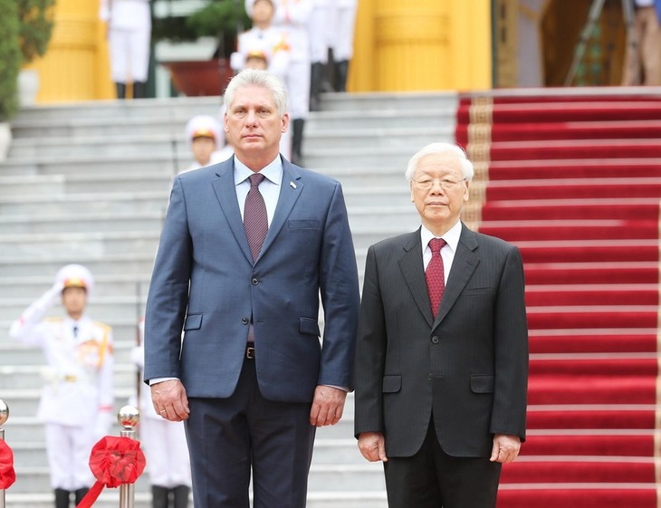 Nguyên Phu Trong accueille Miguel Mario Diaz Canel Bermudez - ảnh 1