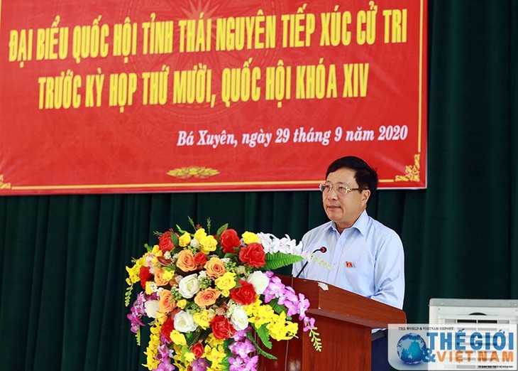 Pham Binh Minh rencontre les électeurs de Thai Nguyên - ảnh 1