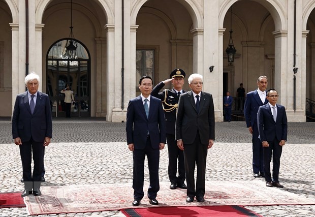 Sergio Mattarella préside la cérémonie d’au revoir en l’honneur de Vo Van Thuong - ảnh 1